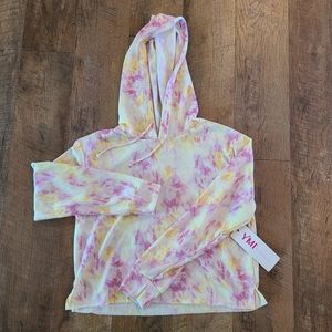 YMI Performance Crop Top Hoodie Tie Dye Juniors Size XL